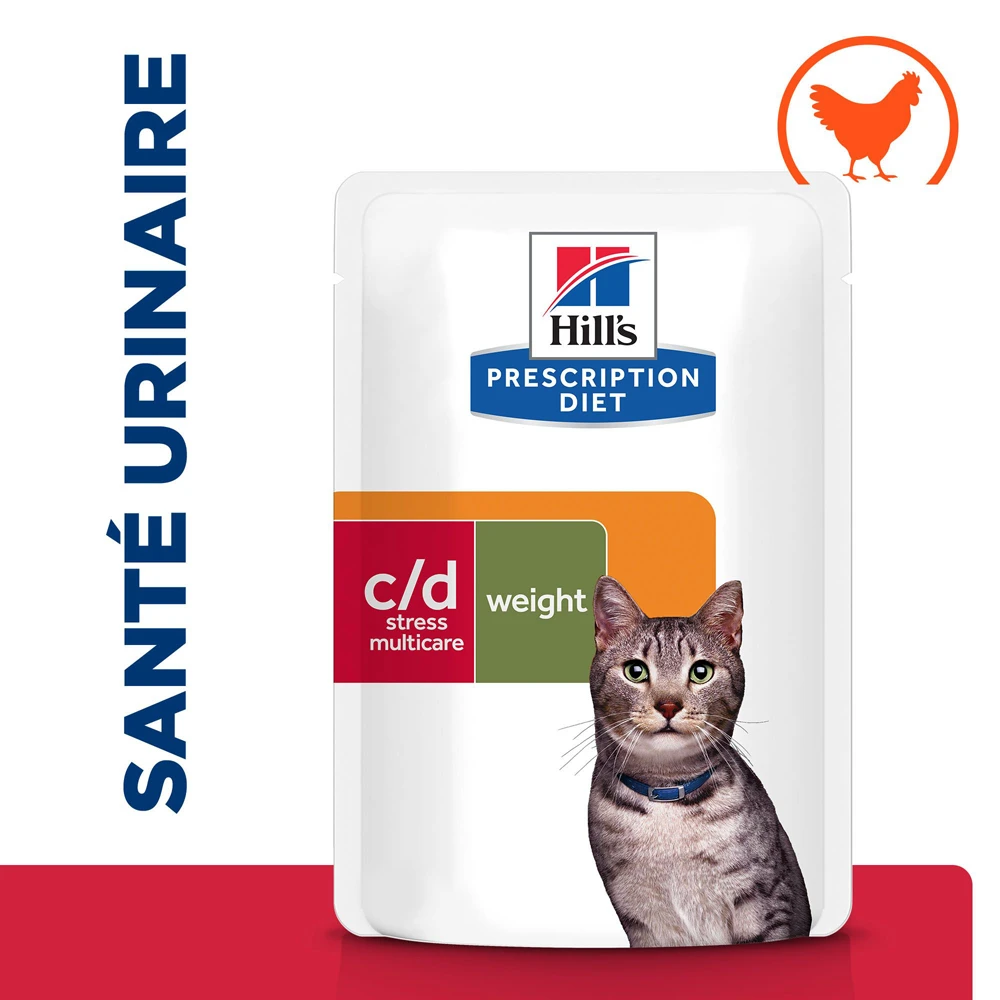 Hill's Prescription Diet C/D Urinary Stress + Metabolic Sachets Repas Pour Chat Au Poulet - 12 X 85g 2 Hill's Prescription Diet C/D Urinary Stress + Metabolic Sachets Repas Pour Chat Au Poulet - 12 X 85g – Image 2