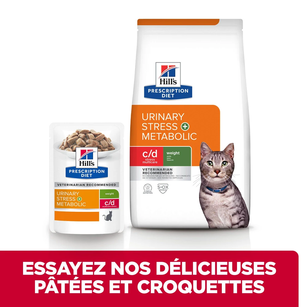Hill's Prescription Diet C/D Urinary Stress + Metabolic Sachets Repas Pour Chat Au Poulet - 12 X 85g 6 Hill's Prescription Diet C/D Urinary Stress + Metabolic Sachets Repas Pour Chat Au Poulet - 12 X 85g – Image 6