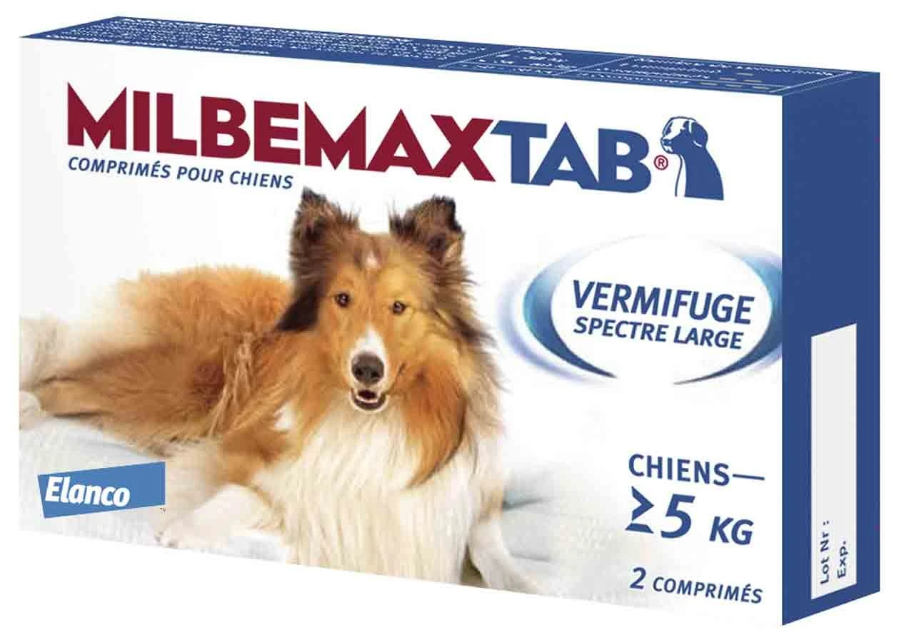 Milbemax Tab Vermifuge Chien De 5kg à 25kg 2cps 1 Milbemax Tab Vermifuge Chien De 5kg à 25kg 2cps