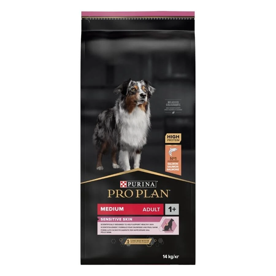 Purina ProPlan Chien Medium Adult Sensitive Skin Saumon OPTIDERMA 14 Kg 2 Purina ProPlan Chien Medium Adult Sensitive Skin Saumon OPTIDERMA 14 Kg – Image 2